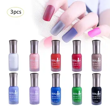 

3PCS Frosted Nail Polish Matte Vintage Velvet Long-lasting Waterproof Nude Cameo Brown Manicure Care Set 12ml 5