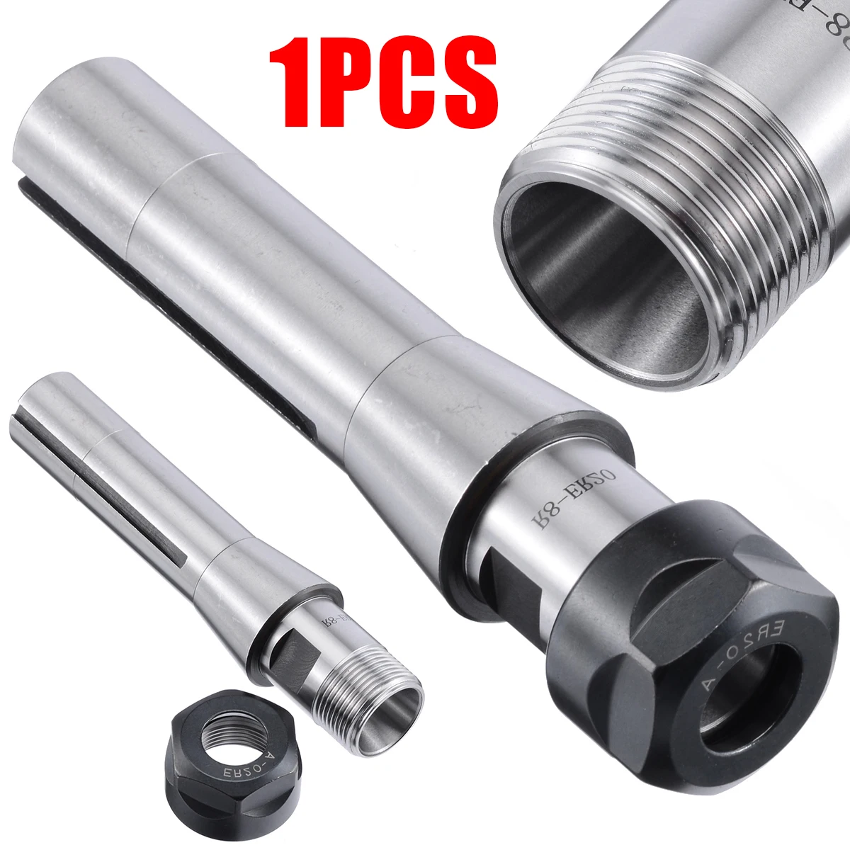 

1pc R8 ER20 7/16" Collet Chuck Holder Alloy Steel R8 Arbor Spindle Holder Durable Tool for CNC Milling Lathe 24*143mm