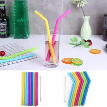 Многоразовые пищевого класса Детские Силиконовые Соломенные Детские соломинка для коктейлей набор кистей гибкие соломинки с чистящими щетками бар вечерние соломы