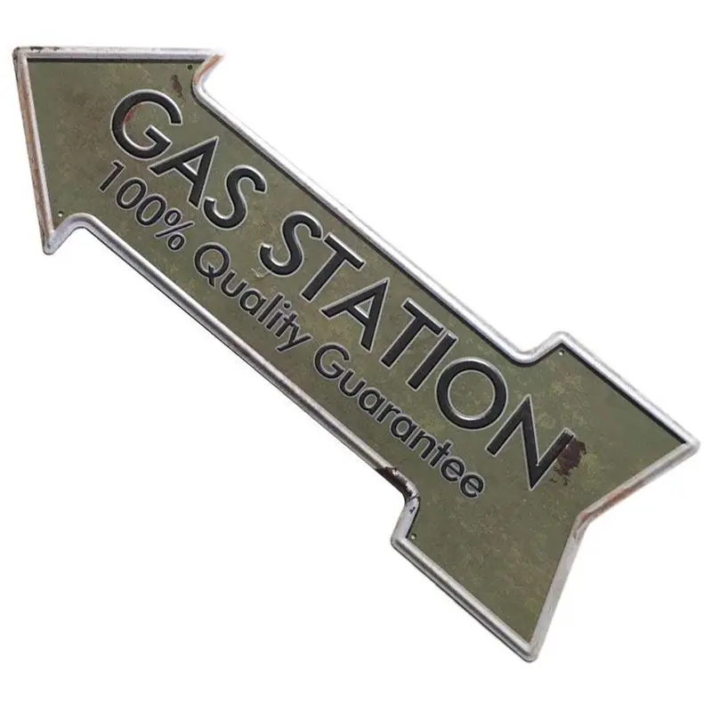 Arrow Gas Station Plate Poster Indication Slogan Decoration -10 450 x 160mm | Дом и сад