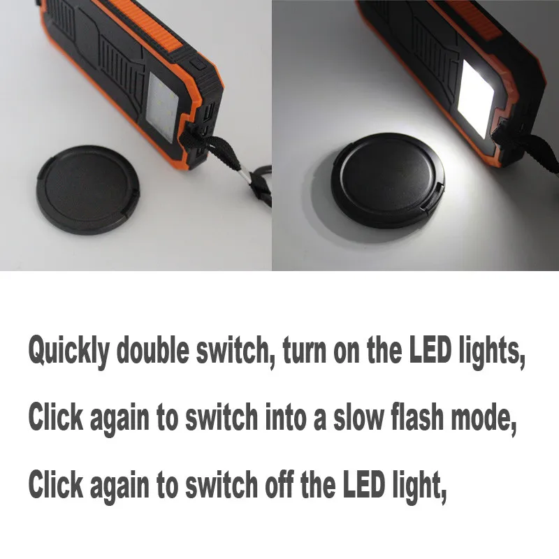 Best Price Waterproof 20000mah Solar power bank Charger External battery LED lighting outdoor Charging PowerBank for Cell phone