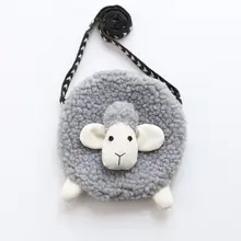 Сумка для девочек, мягкая милая форма овец, сумка на одно плечо, портмоне, кошелек, аксессуары