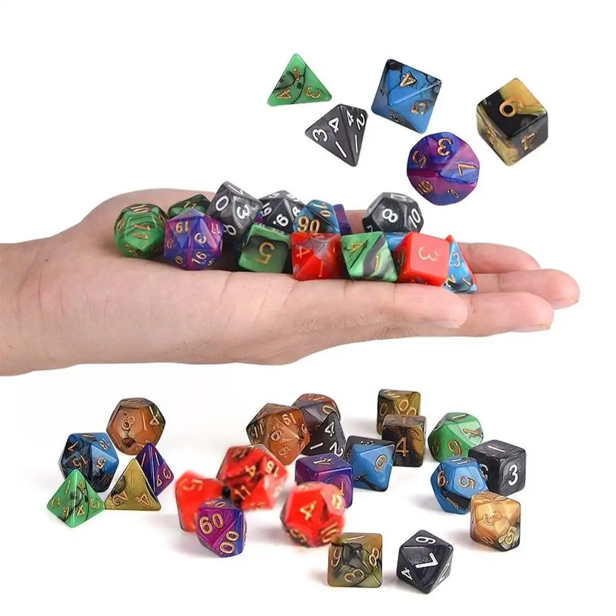 

42ocs/set Acrylic Polyhedral Dice For D4-D20 Multi Sides Dice 4/6/8/10/12/20 SIde Desk Games Accessory