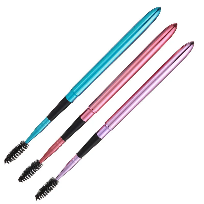 

Foldable Eyelash Mascara Wand Pen Eyebrow Spiral Brush Makeup Tool Pink Purple Blue
