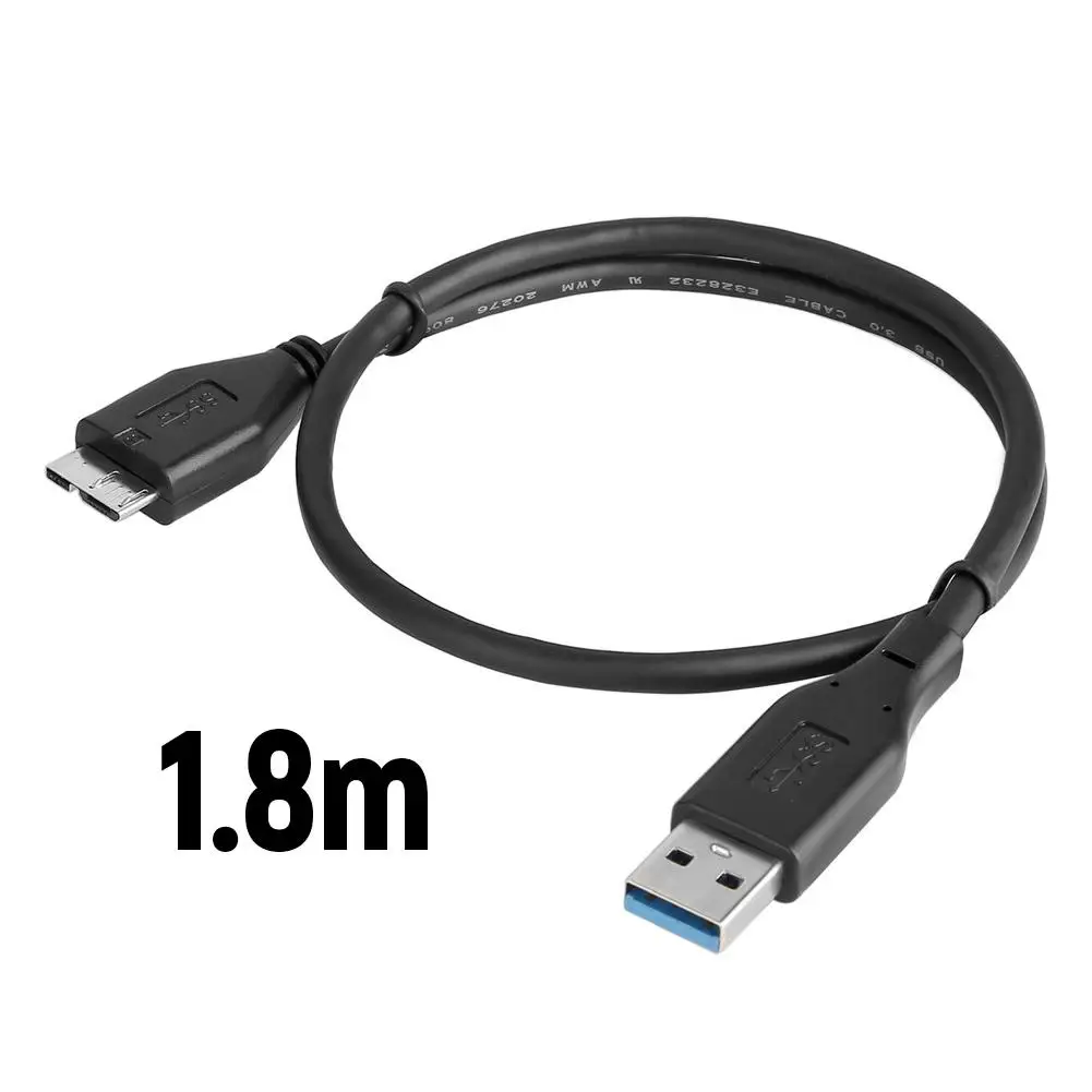 

1.8M USB 3.0 Data Cable Mobile Hard Disk A-Male To Micro-B High-speed Transmission Data Cable For Pc For Printers Accessories