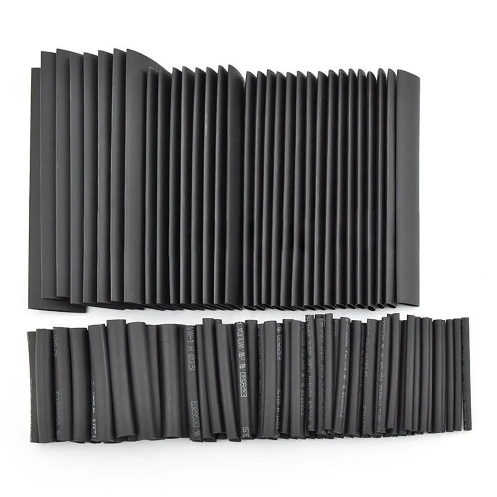 

New-127Pcs Black Glue Weatherproof Heat Shrink Sleeving Tubing Tube Assortment Kit