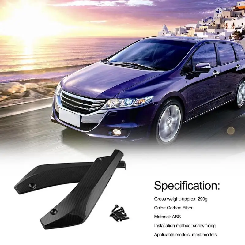 VODOOL 2 piezas Universal de parachoques trasero de coche alerón de labios Canards Wrap Angle Scratch Protector difusores ABS piezas de Exterior del coche VODOOL 2 piezas Universal de parachoques trasero de coche alerón de labios Canards Wrap Angle Scratch Protector difusores ABS piezas de Exterior del coche