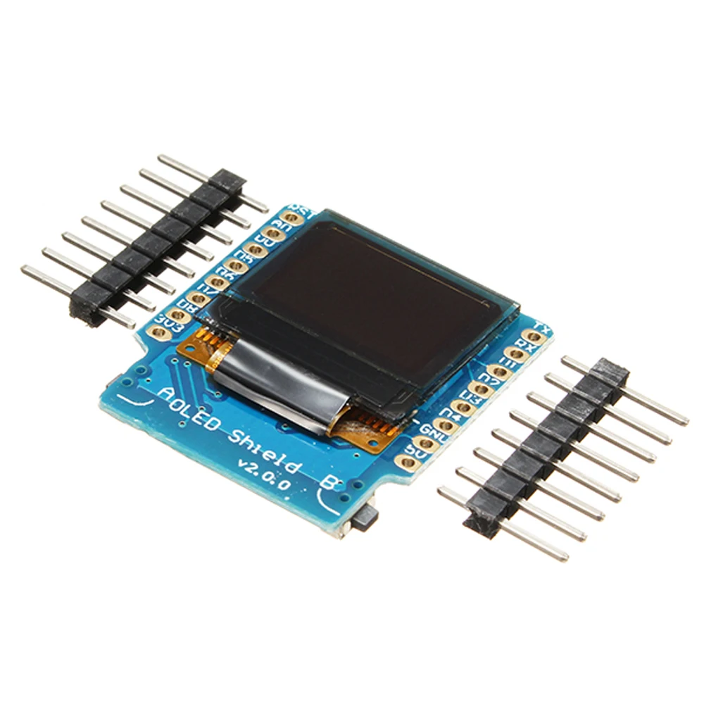 

LEROY 1 pc OLED Shield V2.0.0 For Wemos D1 Mini 0.66" Inch 64X48 IIC I2C Two Button