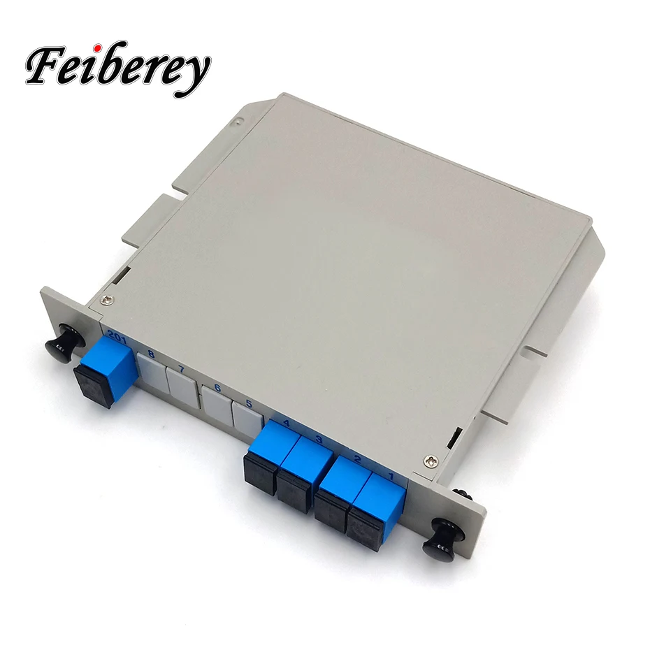 1*4 SC UPC Optical Fiber PLC Splitter Cassette Box Plug in Type Optical