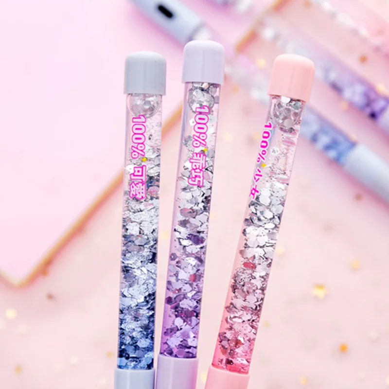

New Fairy Stick Gel Pen 0.5mm Rainbow Color Creative Pens Drift Sand Glitter Crystal Pen Office School Novelty Stationery