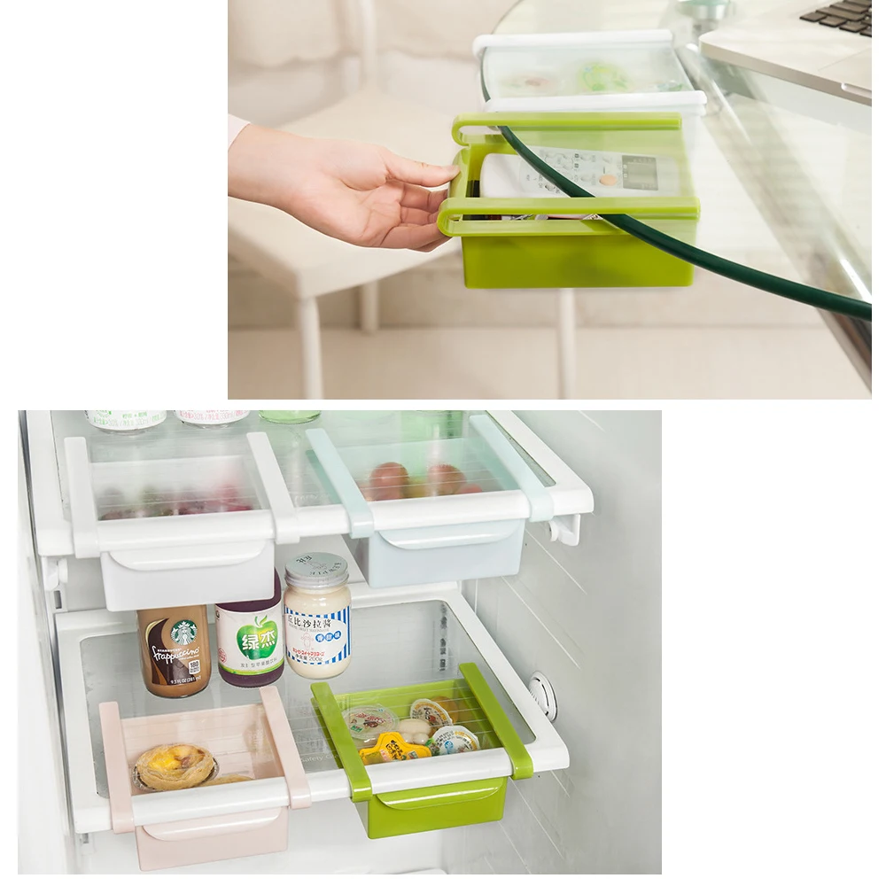 

Food Container Fresh Spacer Layer Storage Rack Pull-out Drawers Fresh Sort Organizer Kitchen Refrigerator Storage Box