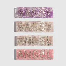 Просто чувствовать себя богемный стиль смолы Металлические Заколки шпилька для женщин английские буквы акрил украшение для волос аксессуары волос