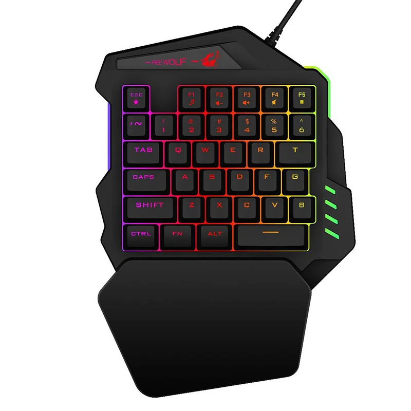 Gaming KeyboardGaming keypad One-Hand Gaming KeypadMini Feel Wide Hand Rest with 35 Keys Backlight