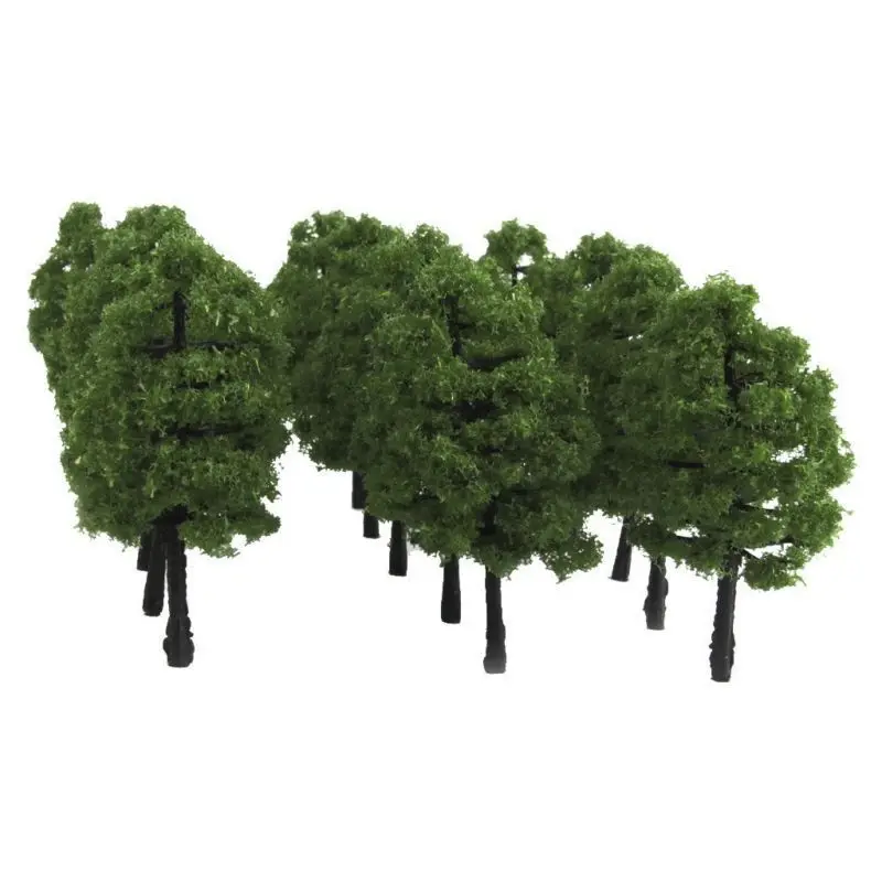 20 шт пластиковые миниатюрные модели деревьев искусственные деревья поезд макет железной дороги декорации архитектура детский пейзаж аксессуар дерево