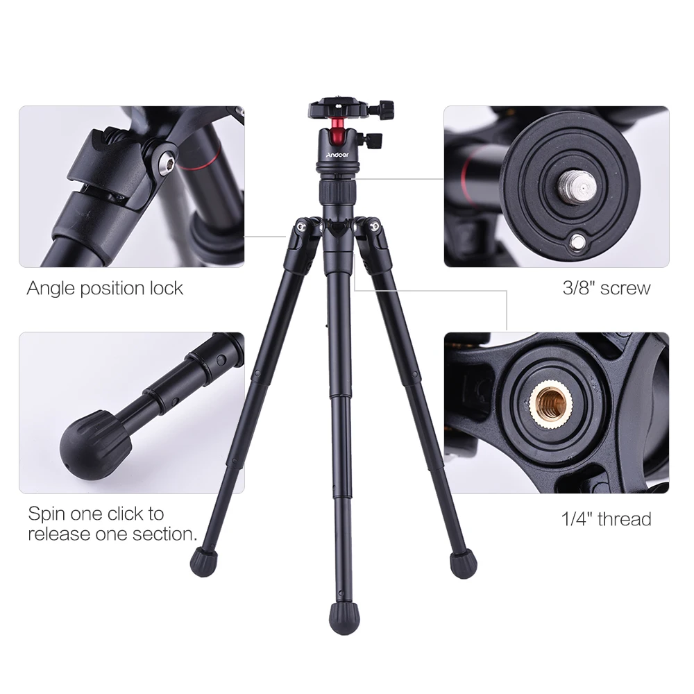 Мини настольный дорожный штатив Andoer подставка для телефона Canon Nikon Sony DSLR камеры