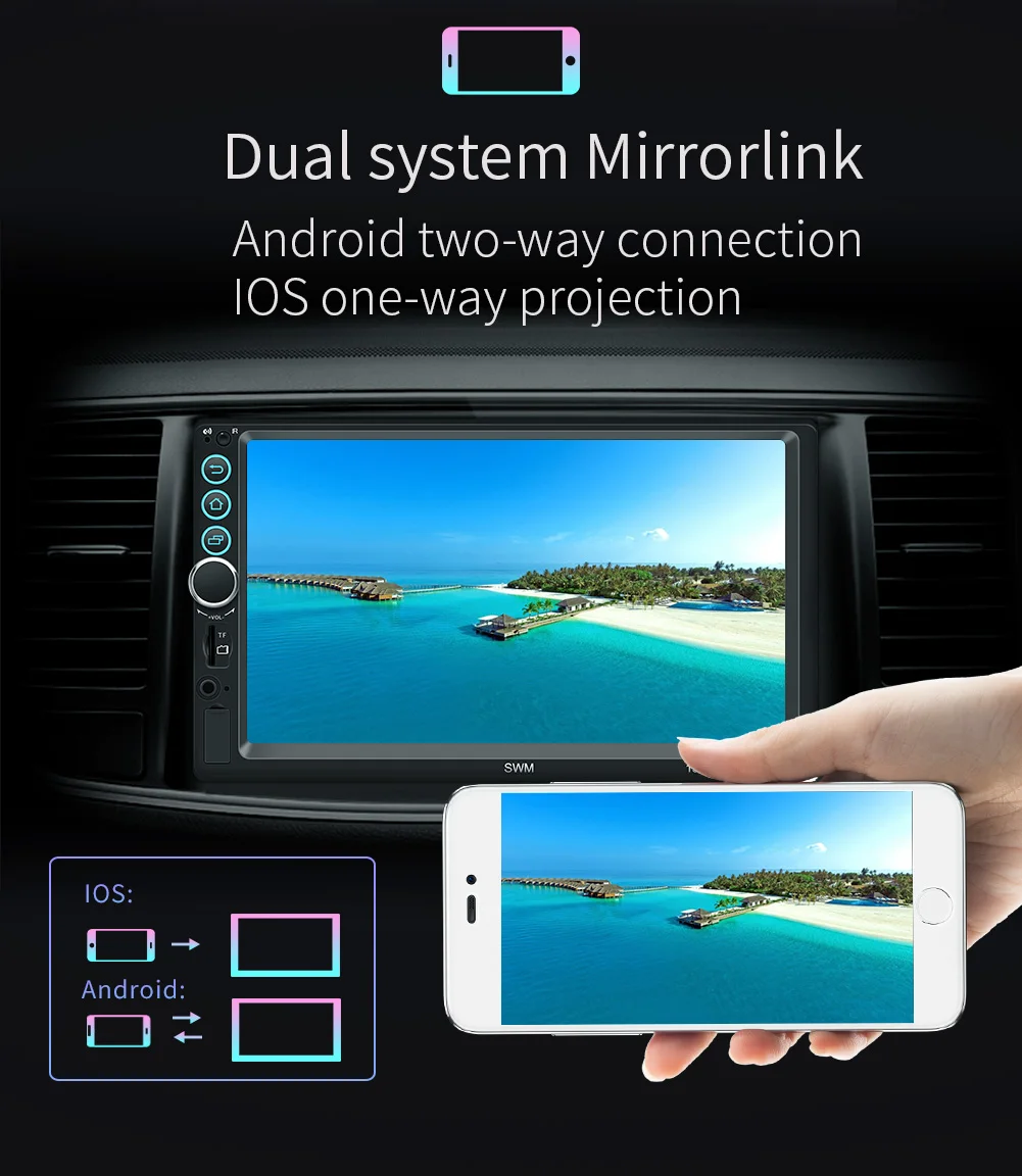 Clearance GPS Navigation WiFi Car Multimedia Player 2din FM Stereo Audio Auto Radio 7