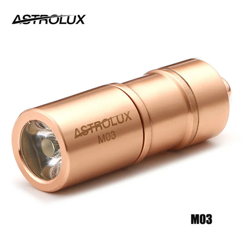 

Astrolux M03 Copper XP-G2/XP-G3/nichia Flashlights 219B 100LM USB Mini LED Flashlight Lamp LED torch Waterproof IPX-7 Flashlight