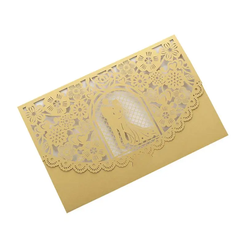  10PCS/Pack Style Hollow Bride and Groom Wedding Invitation Card European Style Innovative Personali - 32960659896