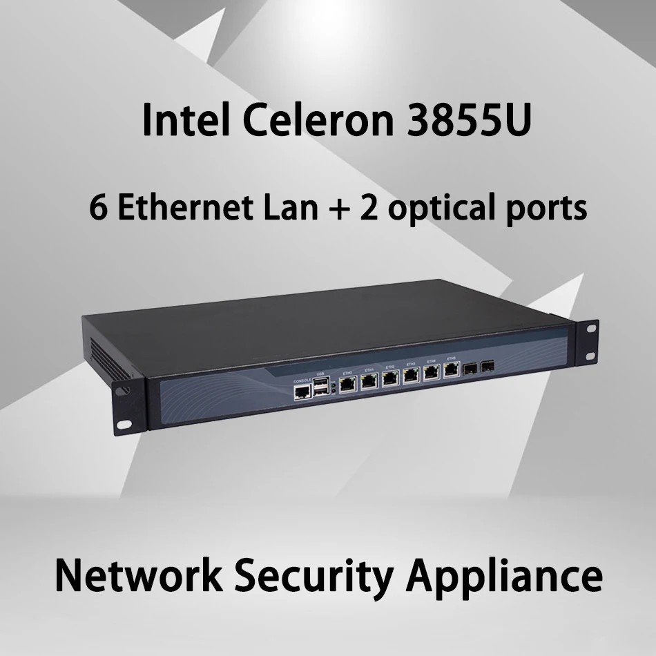 Брандмауэр Mikrotik Pfsense сети VPN Security Appliance маршрутизатора ПК Intel Pentium 3855U, [HUNSN RS10], (6Lan/2USB/1COM/1VGA)