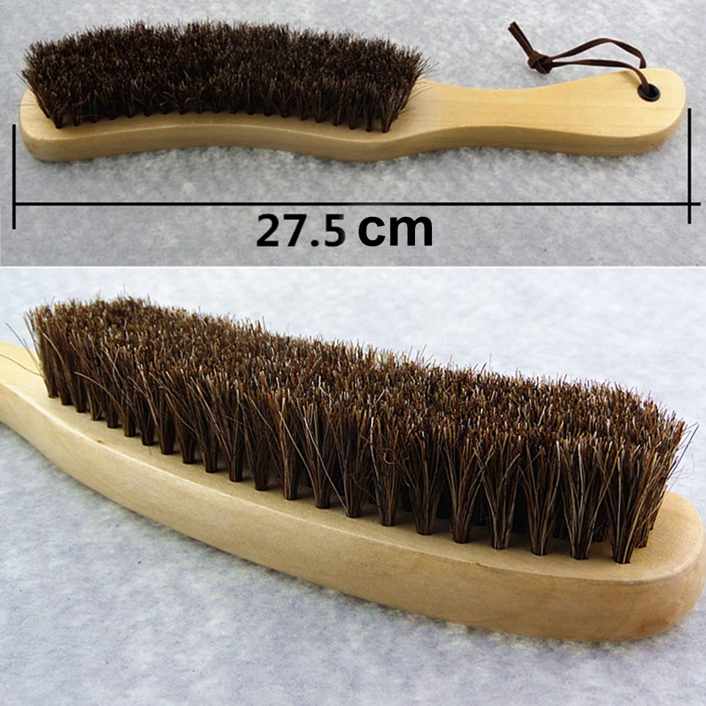 Horsehair Brush Wooden Handle Cleaning Soft Brush for Clothes Coat Lint