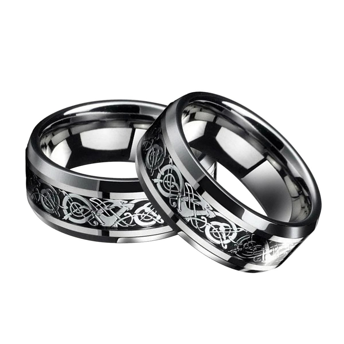 Stainless Steel Fashion Black Celtic Dragon Wedding Band Titanium Men's Rings Stainless Steel Fashion Black Celtic Dragon Wedding Band Titanium Men's Rings