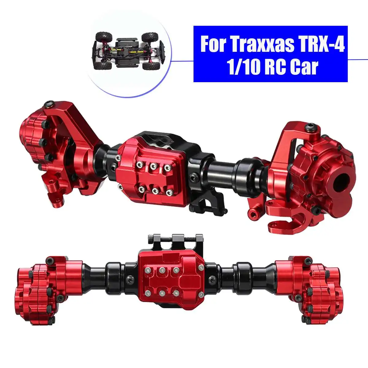 

Front Rear Portal Axles Housing CNC Aluminum Alloy For TRX-4 RC Crawler Car Anodized Surface Anti Slight Scratch Red