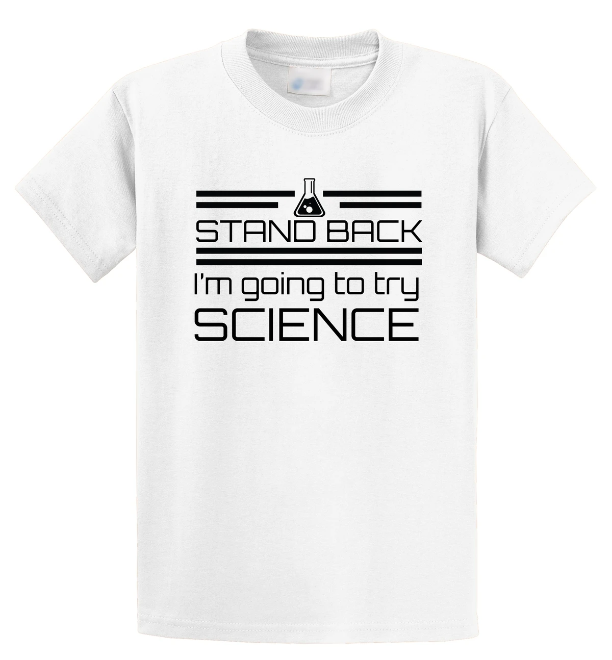 T Shirt Shop Short Men Funny Crew Neck Stand Back I'M Going To Try Science Funny Nerd Geek T Shirt