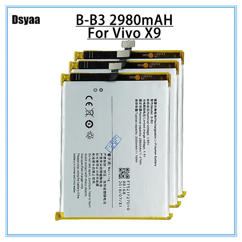 

2980mAh B-B3 for Vivo X9 battery test one by one Phone Batteries Replacement For PhoneBattery