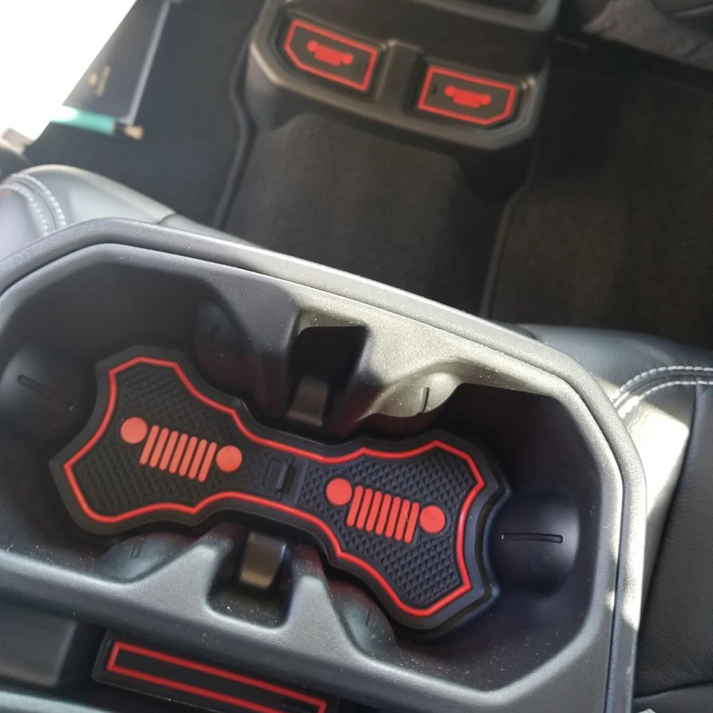 

Car Gadget Anti-slip Mats Set Door Pad Gate Slot Mat Cup Mat Anti Slip Mat Car for Jeep Wrangler JL 2018-2019