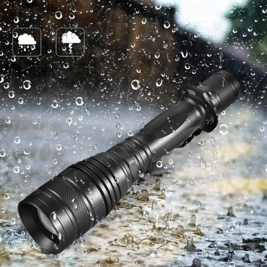 

LED Flashlight High Bright Flashlight Aluminum Alloy Waterproof Torch With USB Rechargeab For Camping Emergency Outdoor Activity