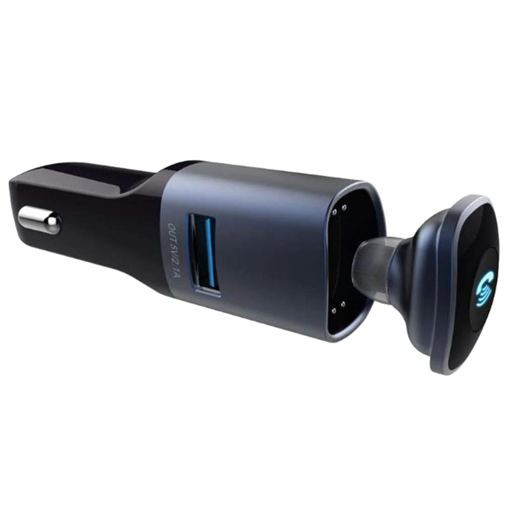 

2 in 1 USB Car Charger 5V/2.1A with Wireless Bluetooth 4.0 Headset Stereo Earphone Music Play Hands-free Talking For iPhone Sa
