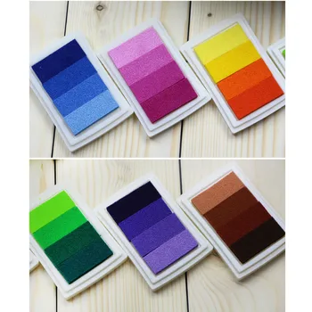 

6 PCS Rainbow Gradient Color Ink Pads Inkpad Printing Craft Stamps for Paper Wood Fabric Kids Fingerprint DIY Painting