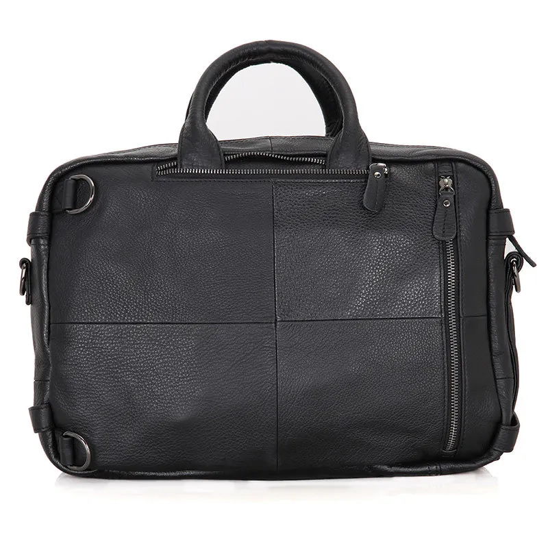 الجلود جلد طبيعي حقيبة لابتوب حقائب 728-40 جلد البقر الرجال Crossbody حقيبة متعددة الأغراض الرجال السفر البني حقيبة جلدية