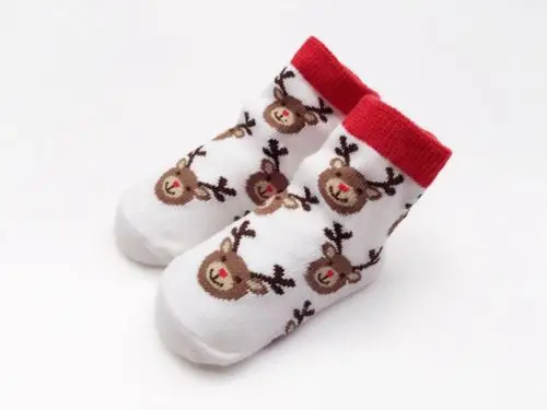 Теплые рождественские носки-тапочки для маленьких детей, забавные чулки, рождественские носки для мальчиков и девочек