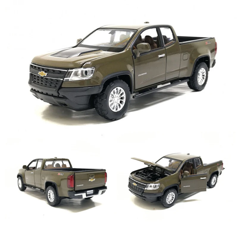 

1:32 Alloy Chevrolet Colorado Pickup Truck Model Cars Toy With Pull Back Sound Light Diecasts Vehicle Collection Gifts for kids