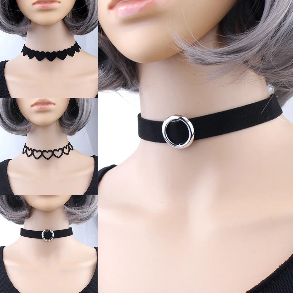 

new fashion Torques Bijoux Plain Statement Black Love Heart Chokers Necklace for Women Girls Gift Jewelry Collier Femme