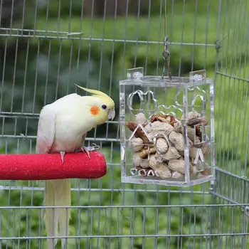 

Parrot Foraging Toy Feeder Innovative Educational Acrylic Wire Rope Bird Chewing Toy For Intelligence Improving Bird Toy