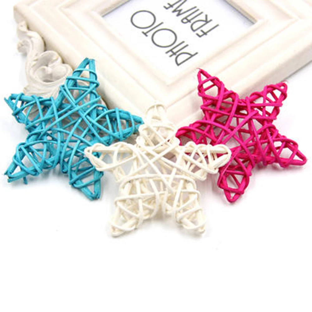 

10PCS Rattan Star Sepak Ball Lovely Cane Ornaments Takraw Christmas Wedding Party DIY Craft (white)