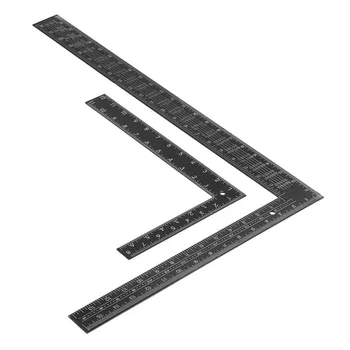 

DANIU Black Steel Double-sided Metric Inch Angle Ruler 90 Degree Angle Corner Ruler 200x300mm / 400x600mm Durable