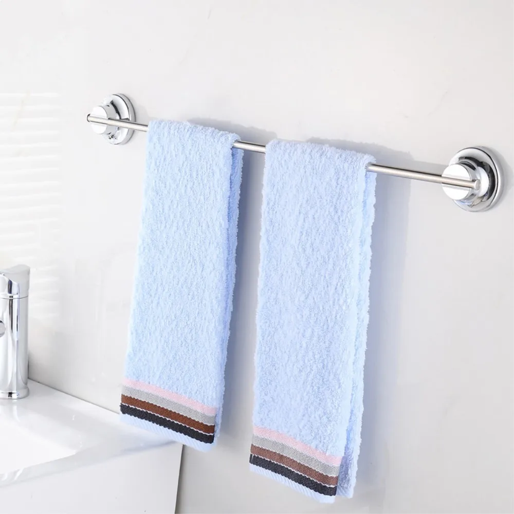 

Stainless steel towel rack TPE glue+Vacuum cup Double reinforcement Suction Bathroom Kitchen Towel shelf Towel holder 40cm pole