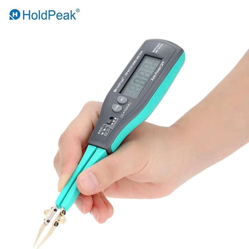 

HoldPeak HP-4070C Handheld SMD Tester Tweezers Resistor Intelligent Testing Clip Capacitor Diode Continuity with Relative Value