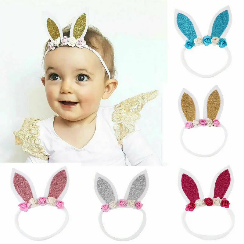

Cute Baby Girls Toddler Kids Elastic Flower Bunny Hair Band Headband Headwear