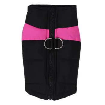 

Waterproof Pet Dog Puppy Vest Jacket Clothing Warm Winter Dogs Clothes Coat(dark pink+black)M
