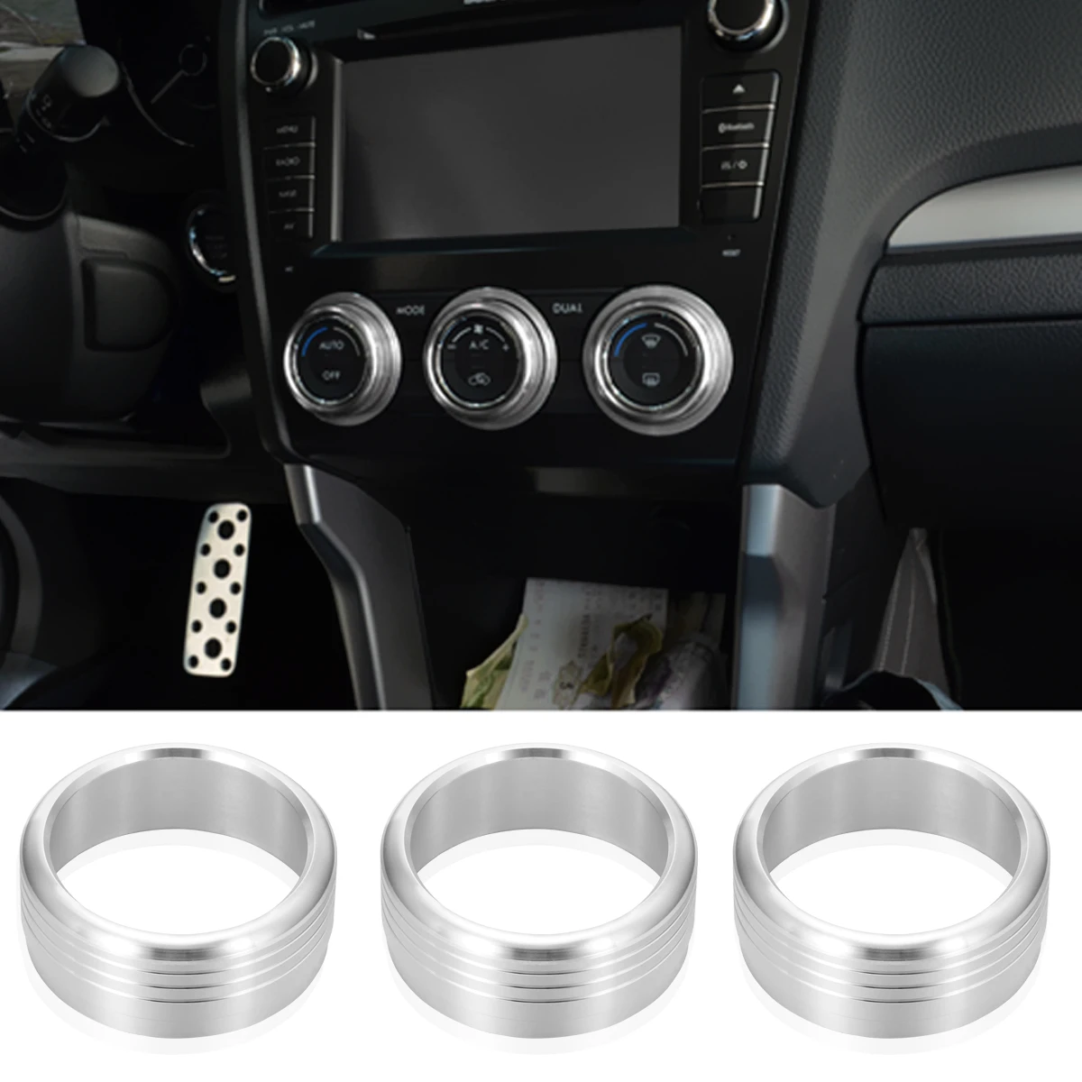 

3pcs Red Anodized Aluminum AC Climate Control Knob Ring Covers For 2013-2015 Subaru WRX STI Impreza Forester XV Crosstrek