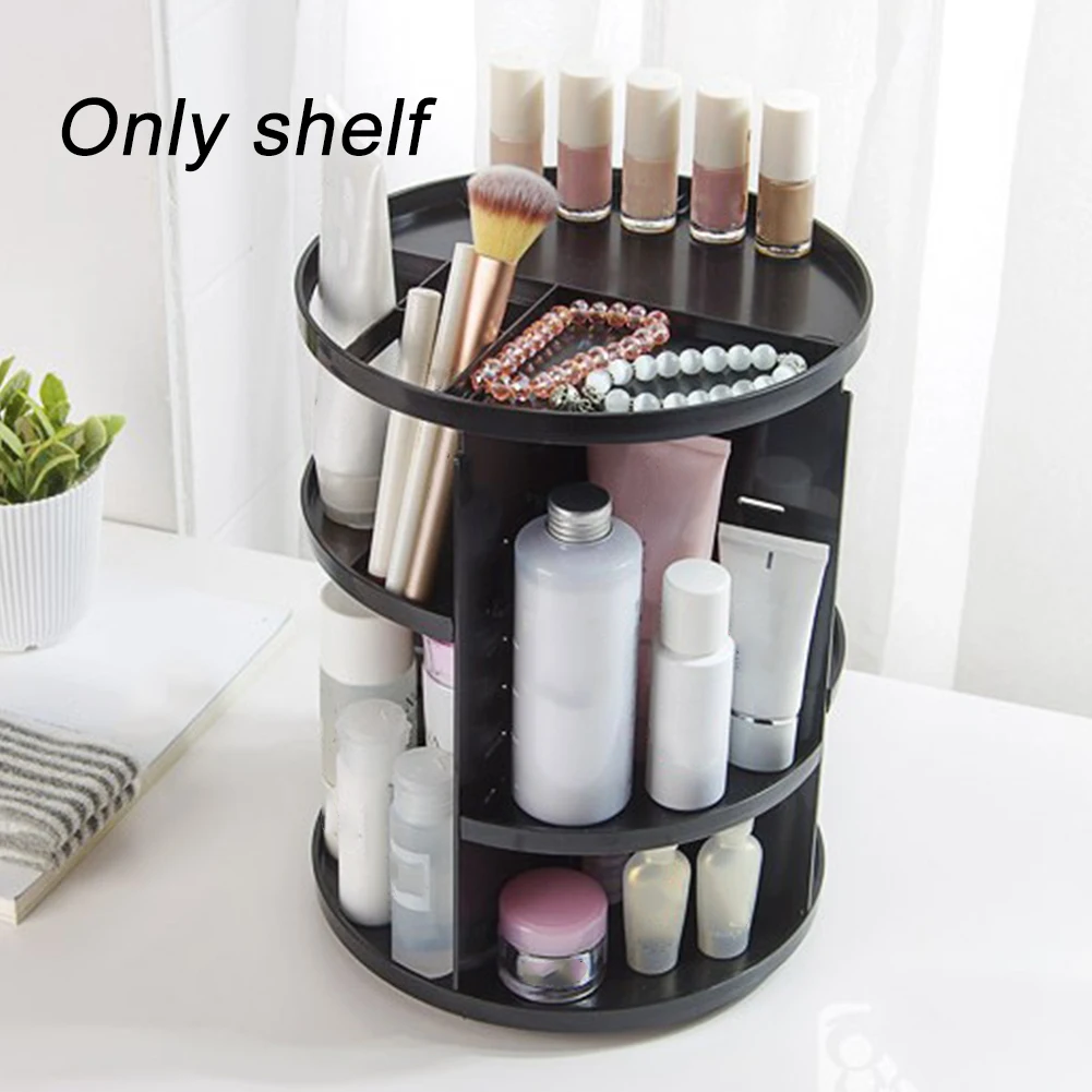  Cosmetics DIY Shelf Professional Rack Adjustable Box Countertop Storage Makeup 360 Rotating Large C