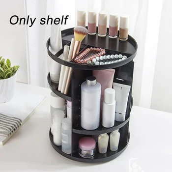 

Cosmetics DIY Shelf Professional Rack Adjustable Box Countertop Storage Makeup 360 Rotating Large Capacity Organizer Holder