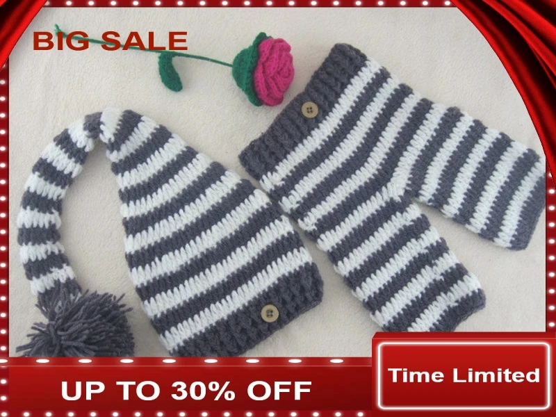 

Lovely Designs Crochet Baby Hat and pant Set Infant Boy Photography Props baby Knitted Clothes 1set