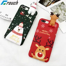 

Case For iPhone 6 6S 7 8 Plus Cartoon Christmas Deer & Snowman Soft TPU cute Phone cases for iPhone X XS XR XS Max Case Coque