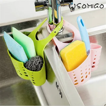 

Portable Fruits and Vegetables Basket Home Kitchen Hanging Drain Basket Bag Bath Storage Tools Sink Holder Kitchen Accessory-B