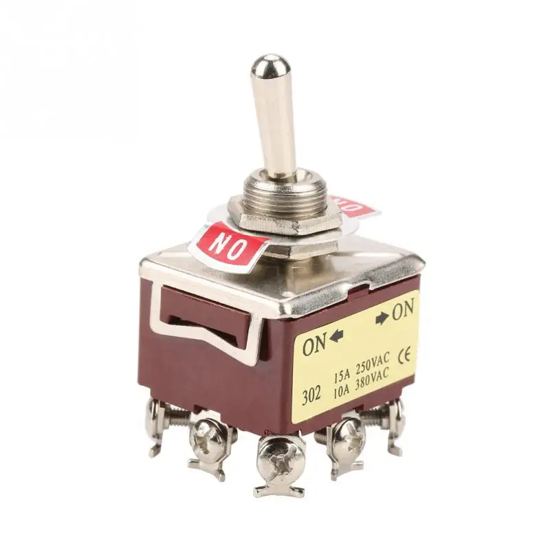 2 Position Toggle Switch ON-ON 2 Position Toggle Switch 3PDT 9 Pin 12mm 15A/250VAC 10A/380VAC 2 Position Toggle Switch ON-ON 2 Position Toggle Switch 3PDT 9 Pin 12mm 15A/250VAC 10A/380VAC